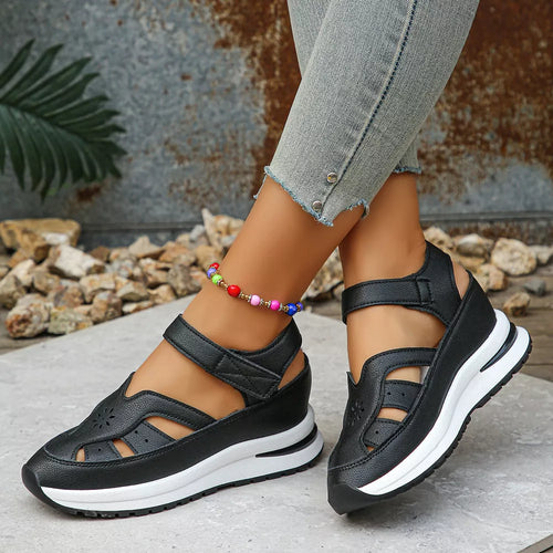 Cutout Wedge Sandals